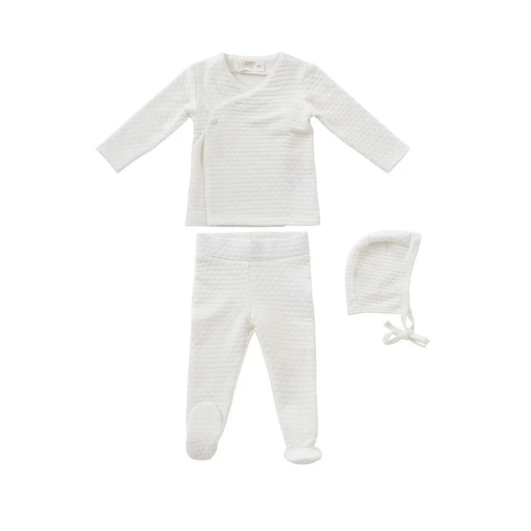 Kipp Textured Cotton 2PC & Bonnet Set - TD3139RH