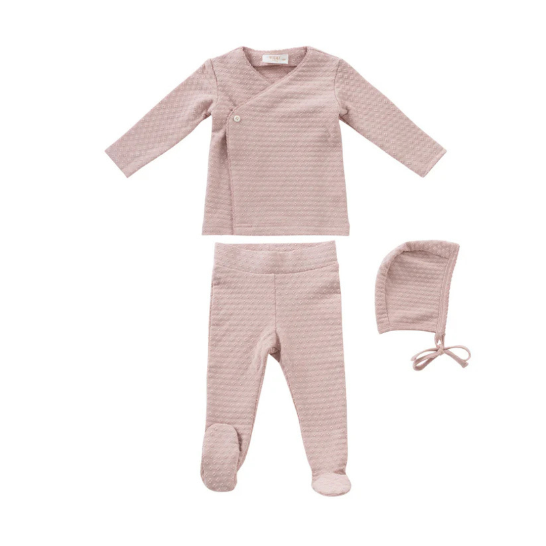 Kipp Textured Cotton 2PC & Bonnet Set - TD3139RH