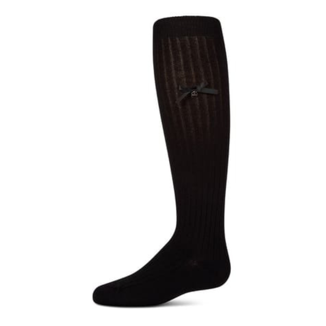 Memoi Fancy Logo Bow Knee High - MKF-7214