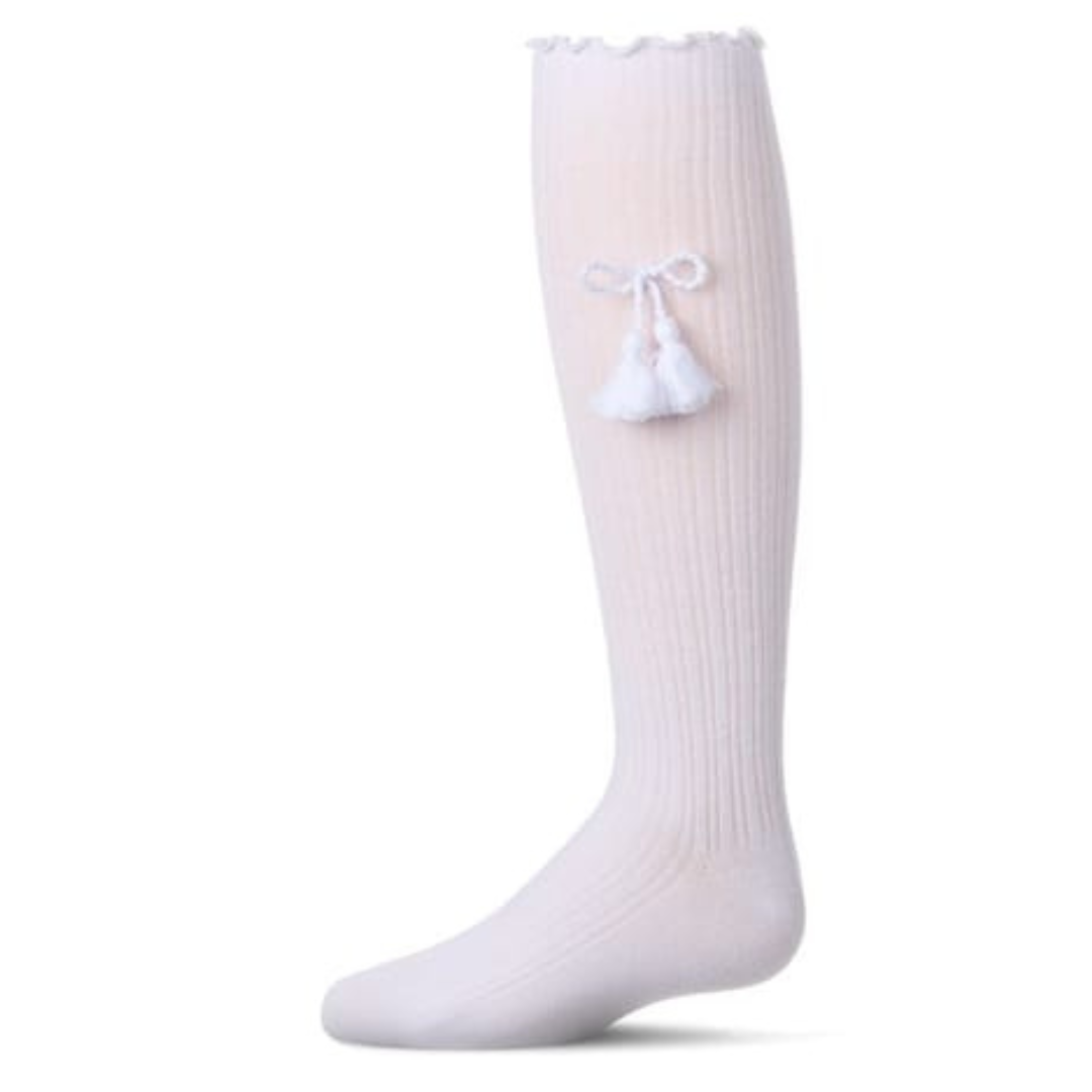 Memoi Tassle Bow Knee High - MKF-7217