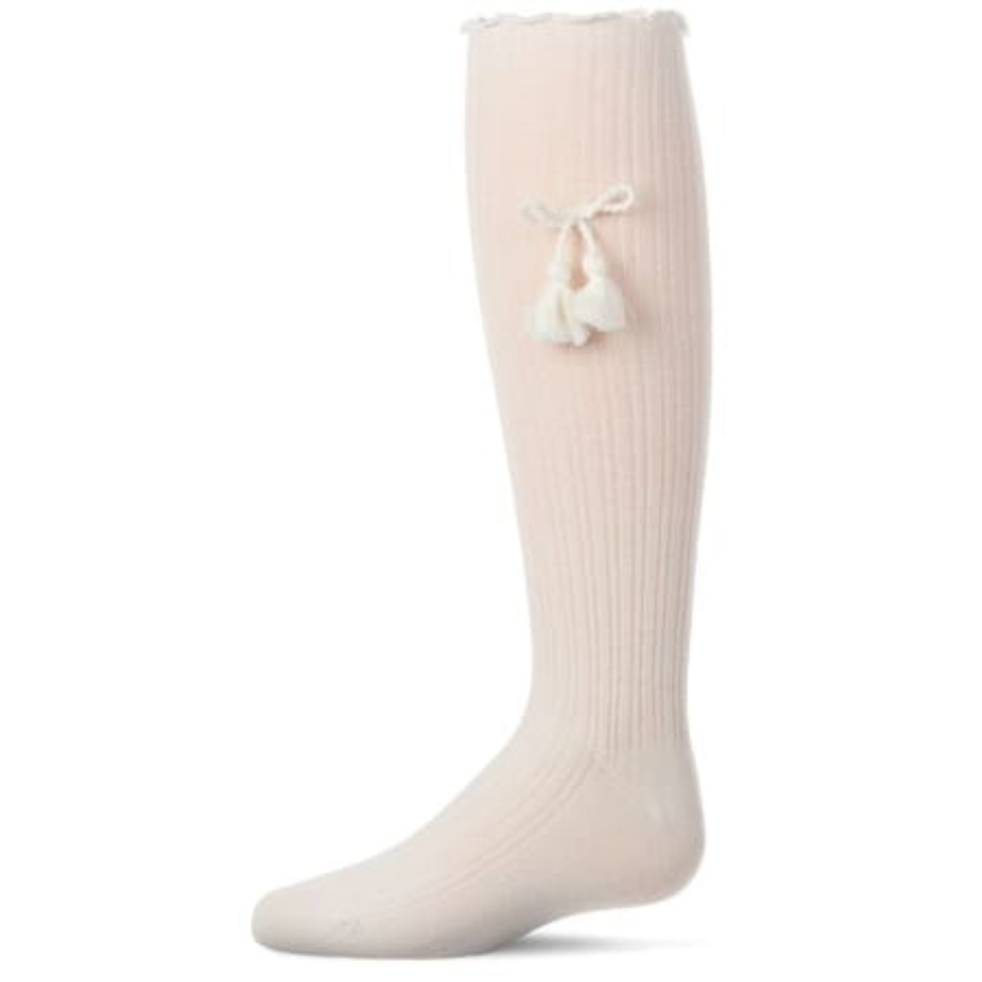 Memoi Tassle Bow Knee High - MKF-7217