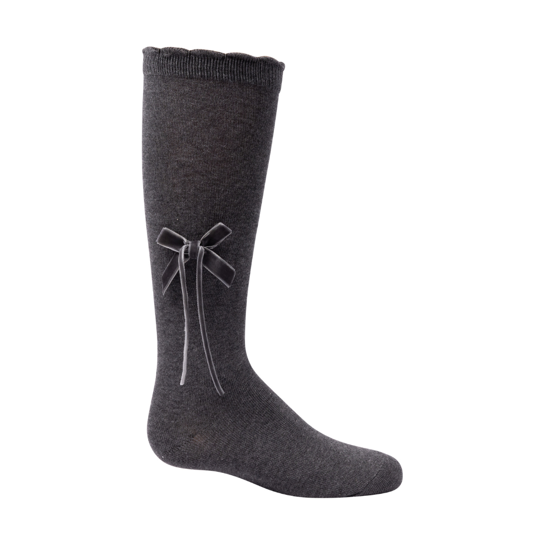 Zubii Thin Velvet Bow Knee - 1302