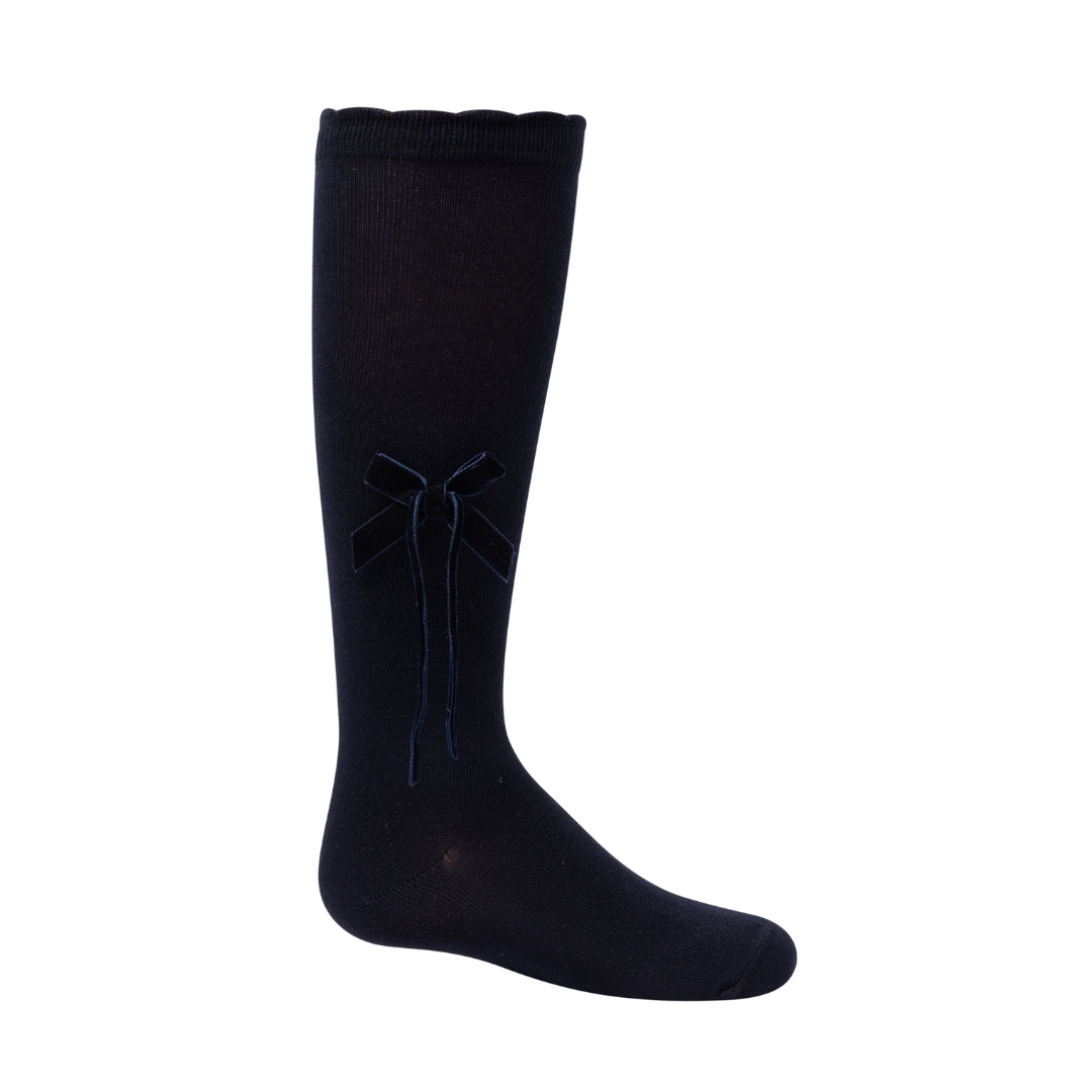 Zubii Thin Velvet Bow Knee - 1302