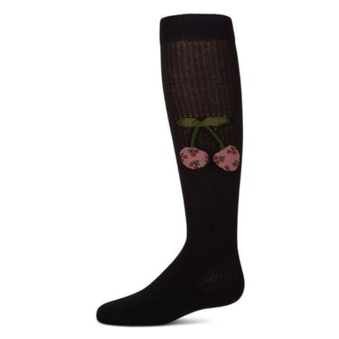 Memoi Ribbed Cherry Knee High - MKF-7192