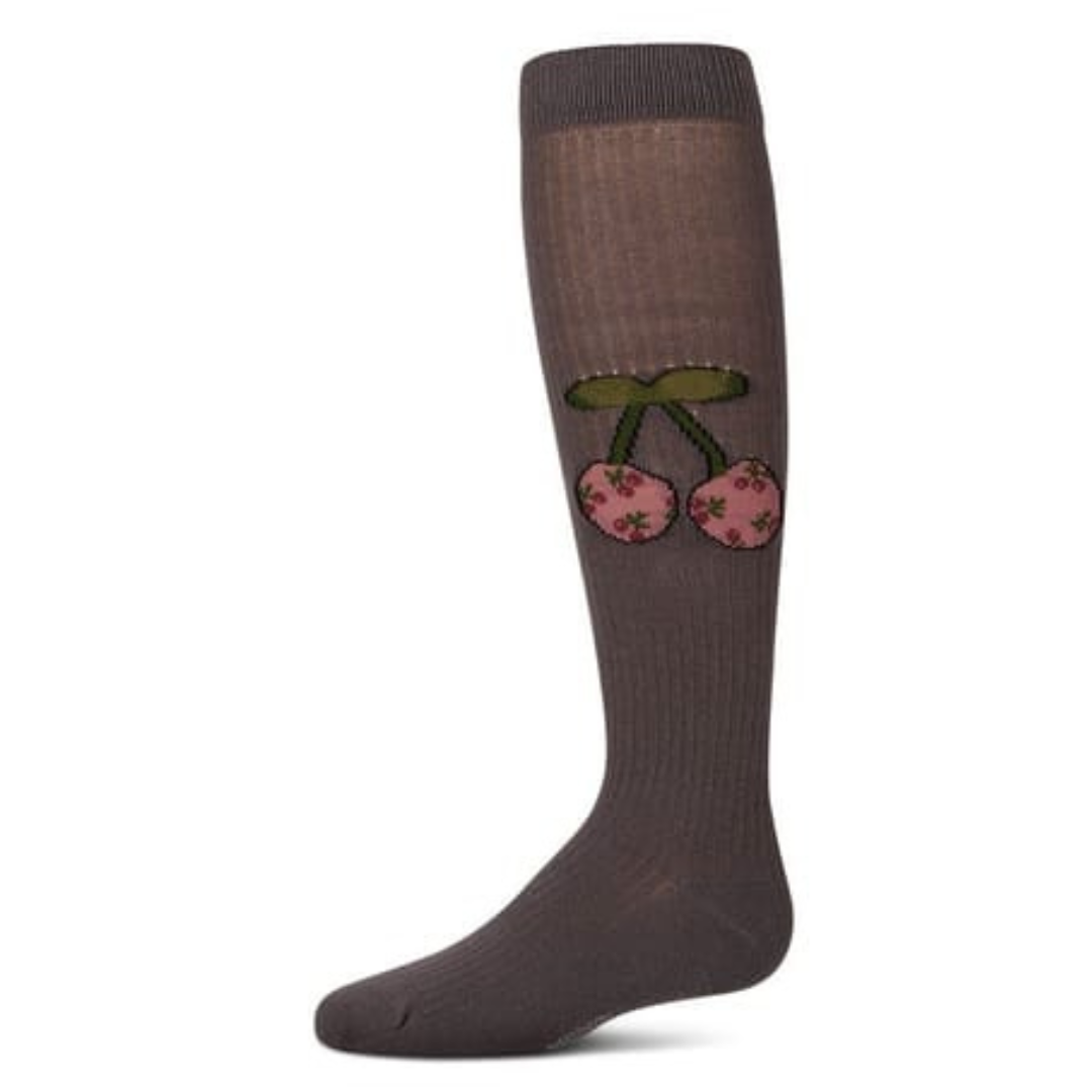 Memoi Ribbed Cherry Knee High - MKF-7192