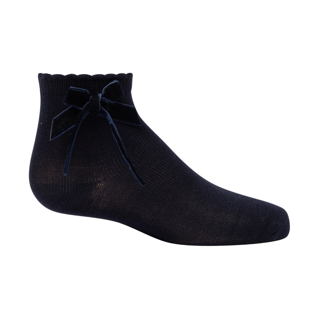 Zubii Thin Velvet Bow Ankle - 1303