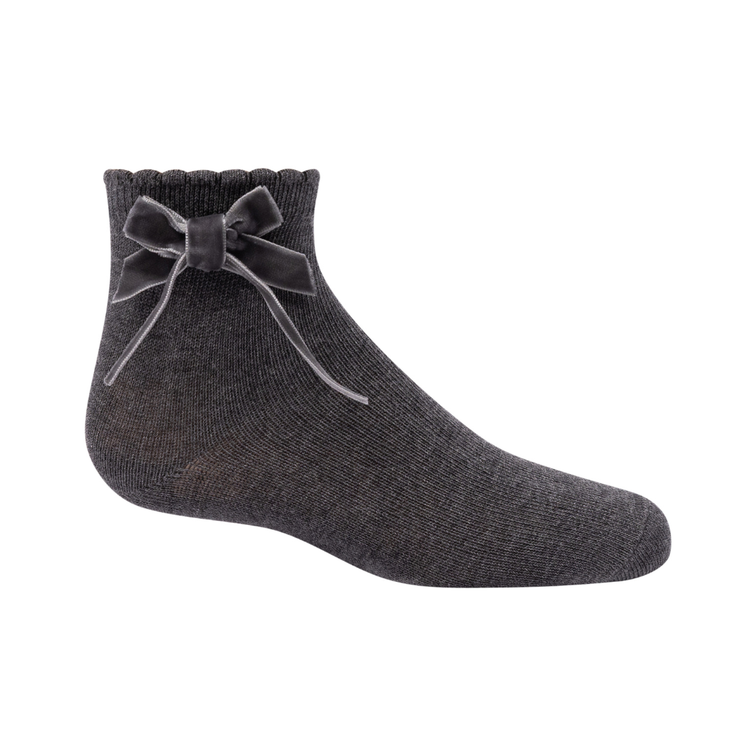 Zubii Thin Velvet Bow Ankle - 1303