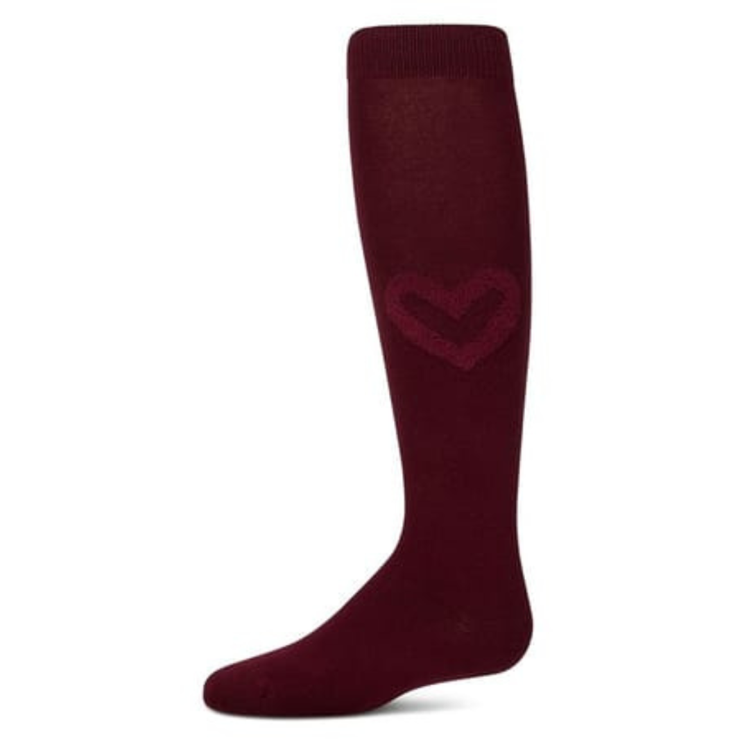 Memoi Fuzzy Heart Knee High - MKF-7210