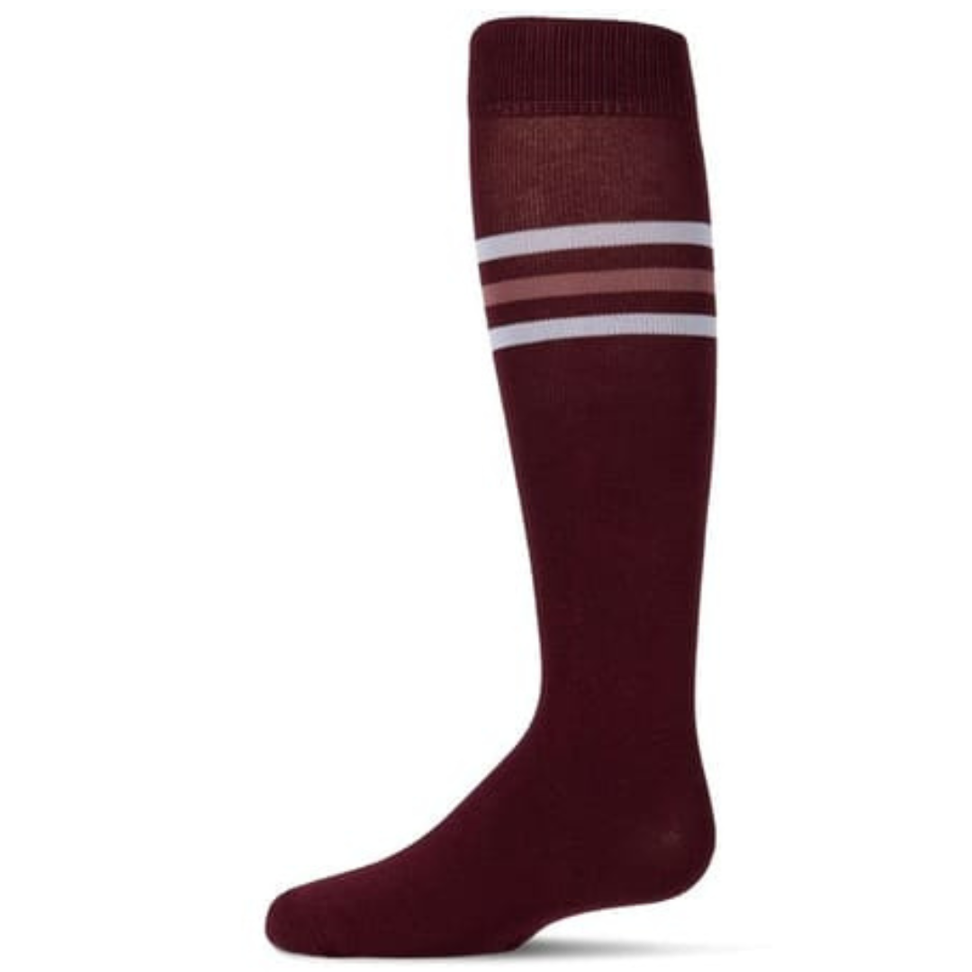 Memoi Triple Stripe Knee High - MKF-7194