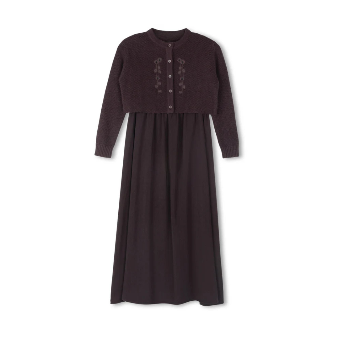 Lilou  Maxi Robe With Embroidered Cardigan - C-23436