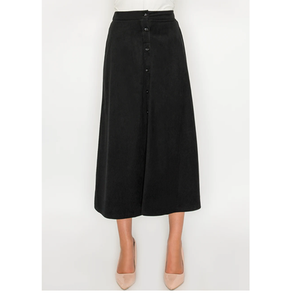 Yal Corduroy Aline Button Skirt - SK4674