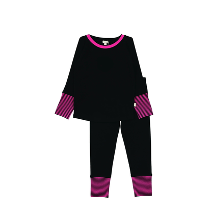 Lil Legs Striped Cuff Lounge Set - LSALS