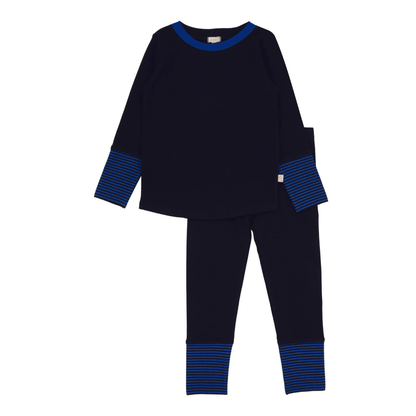 Lil Legs Striped Cuff Lounge Set - LSALS
