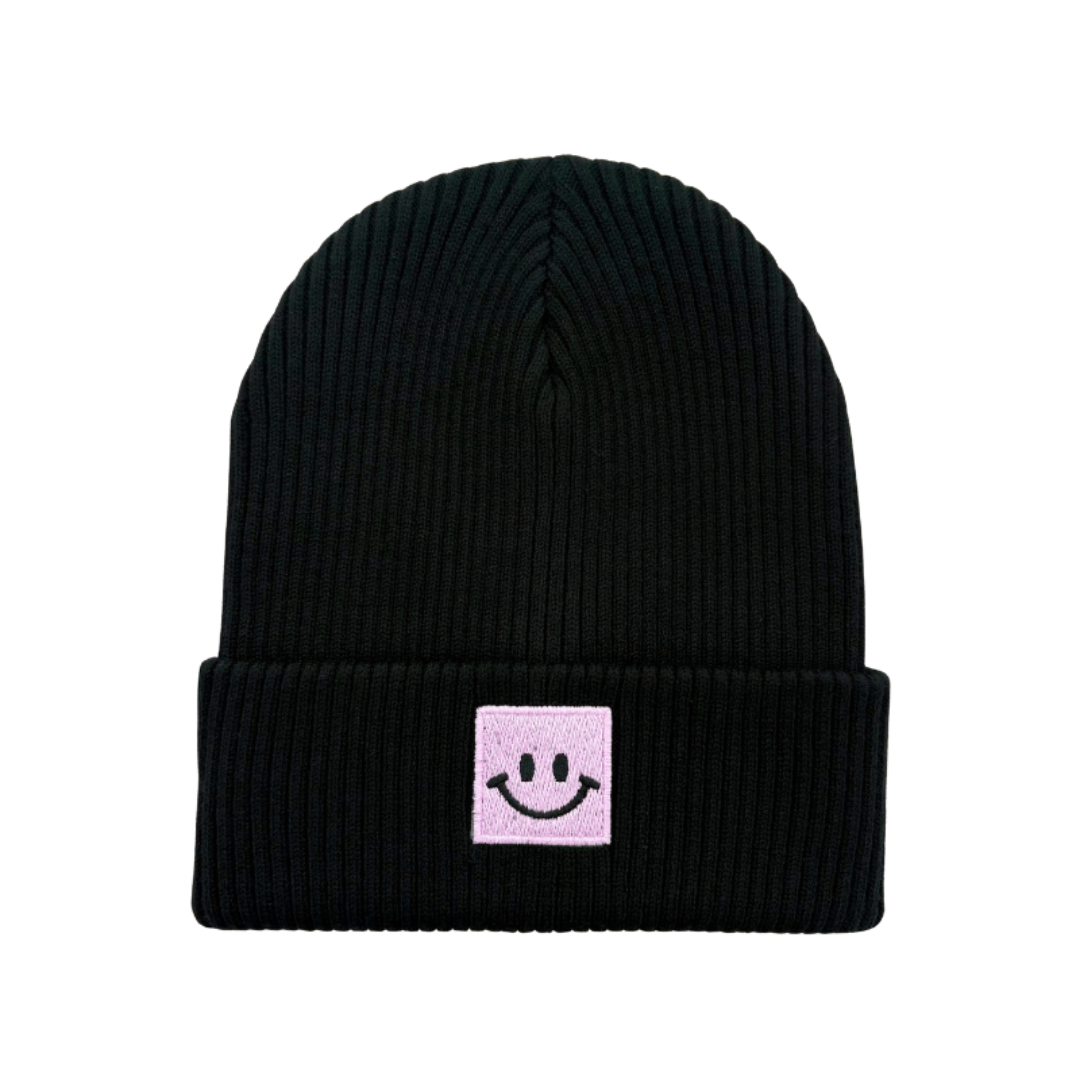 Mini Pops Cuff Hat With Smiley Patch - BRD-115