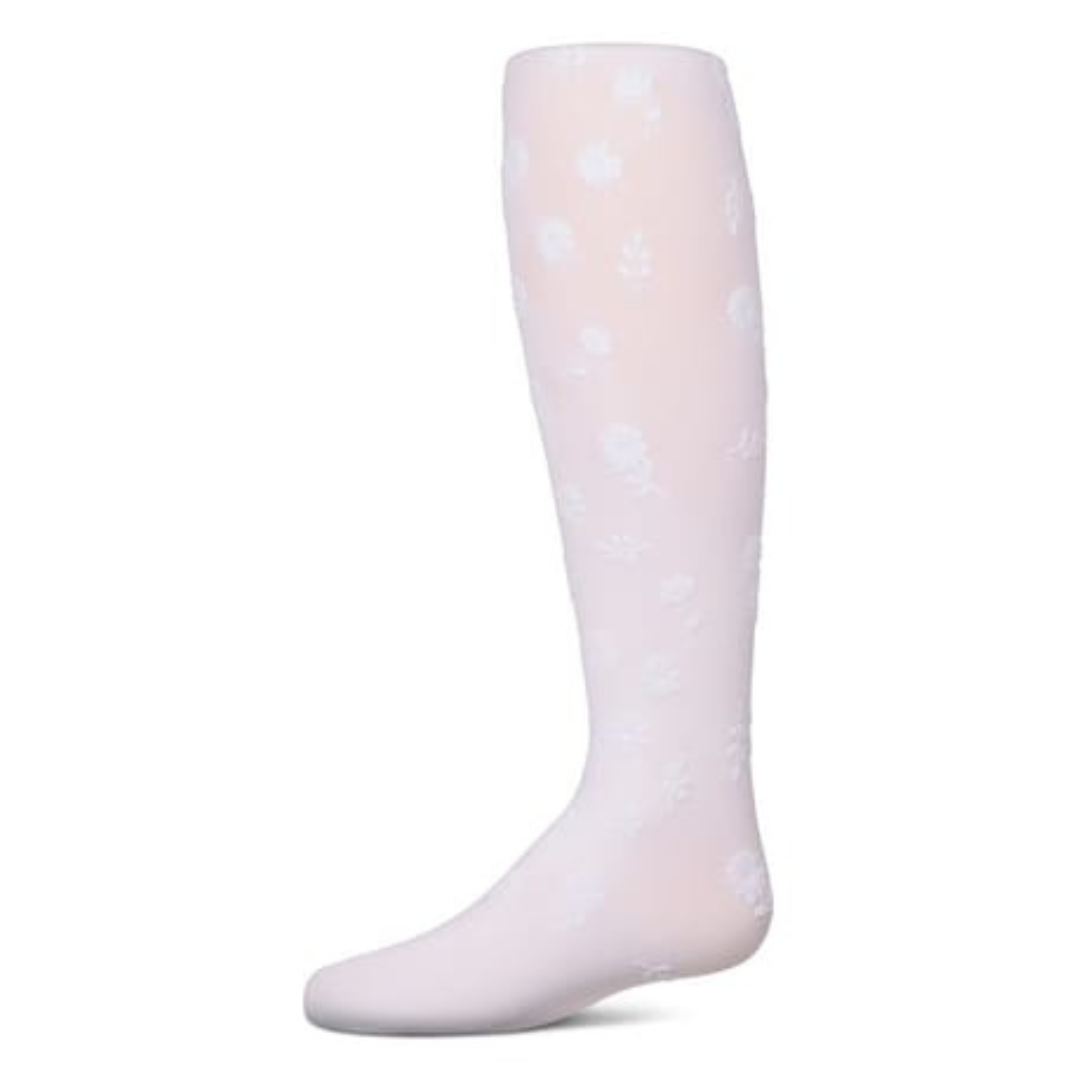 Memoi Flower Garden Flocked Opaque Tights - MKF-4087