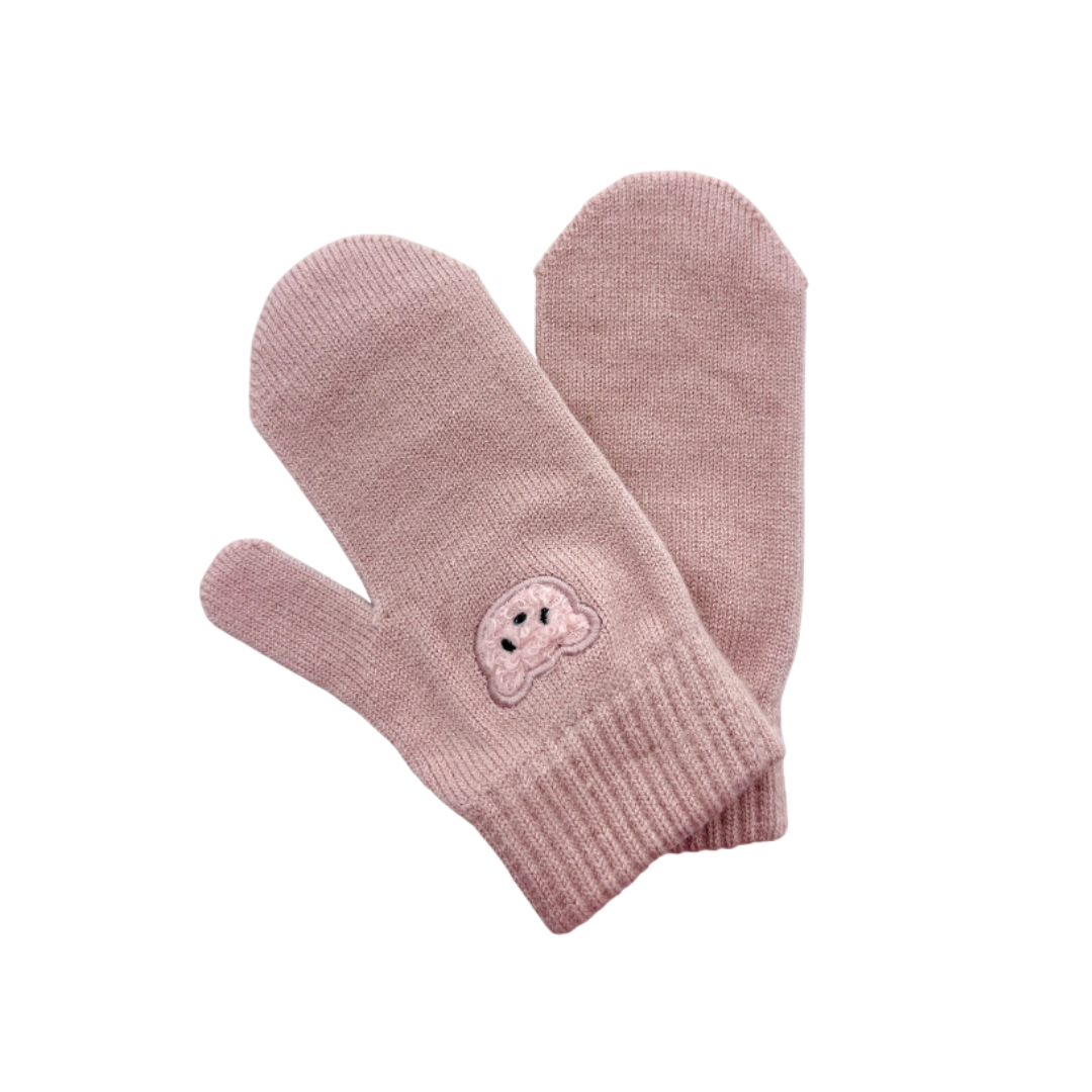 Mini Pops Mitten With Teddy Applique - M-106T