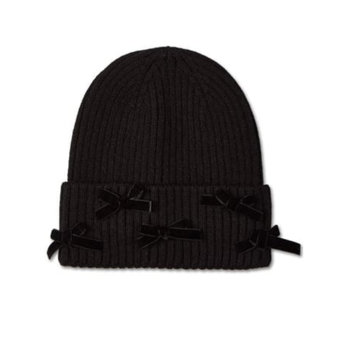 Memoi All Over Bows Cuffed Beanie - MKA-113
