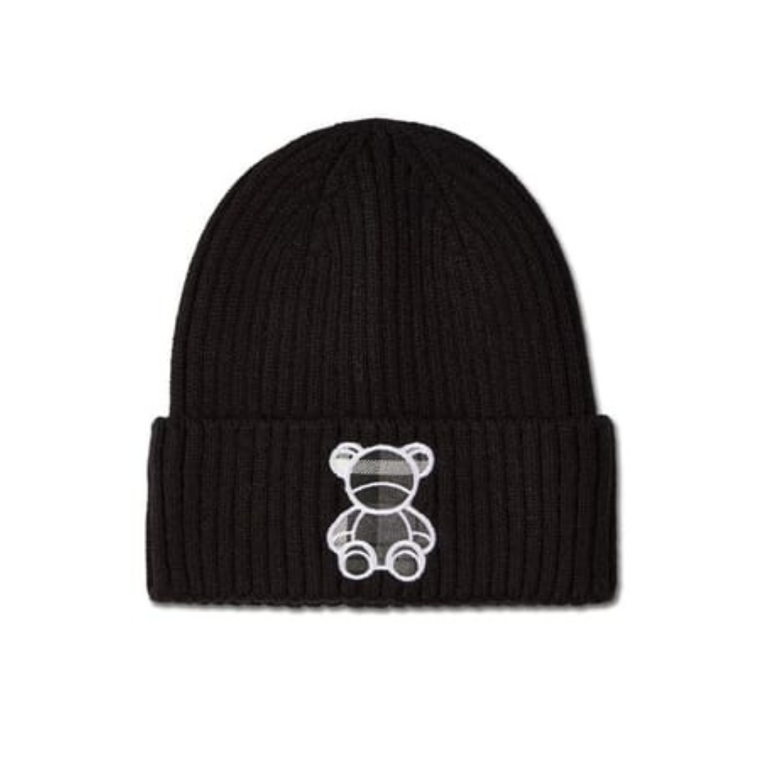 Memoi Plaid Bear Beanie - MKA-107