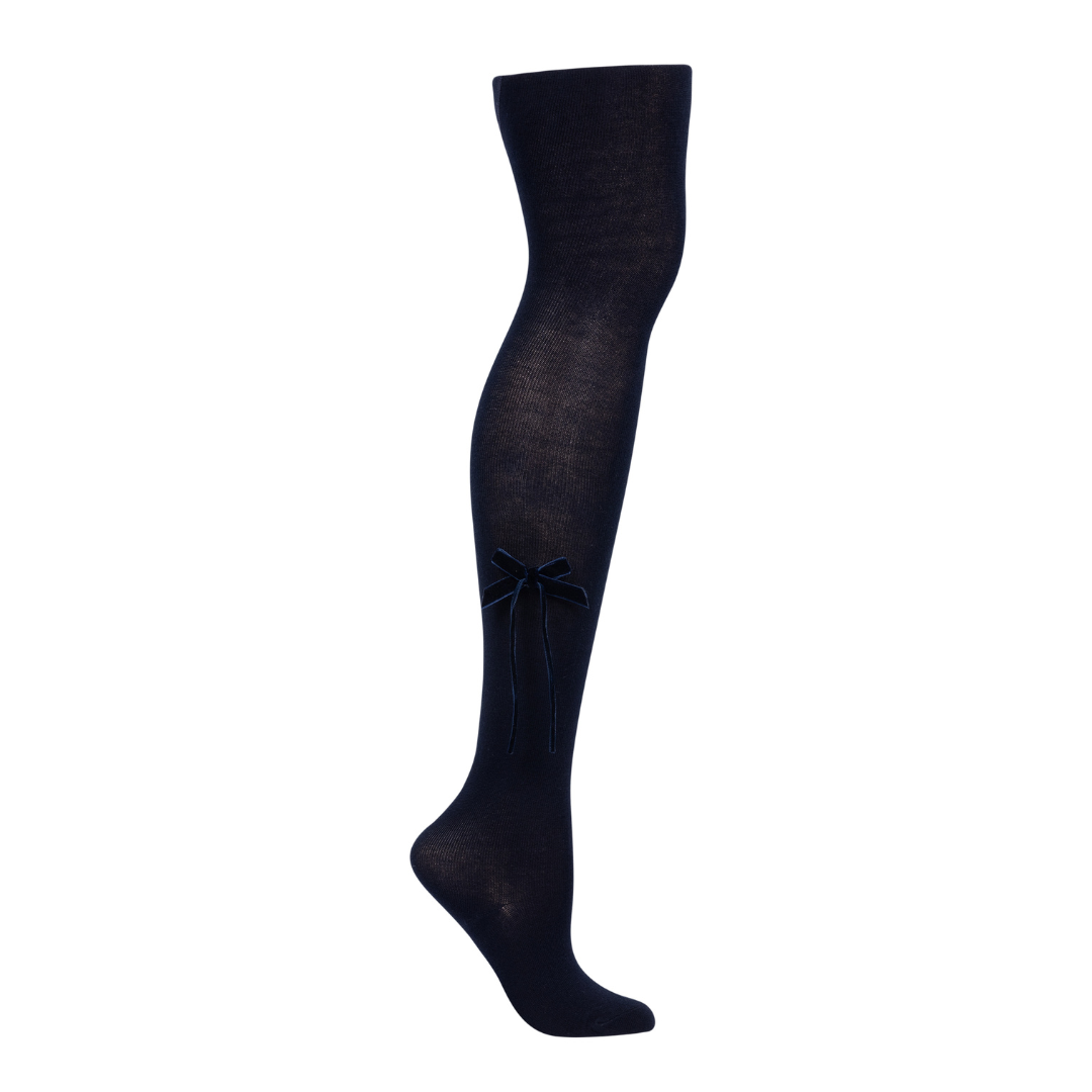 Zubii Thin Velvet Bow Tights - 1301