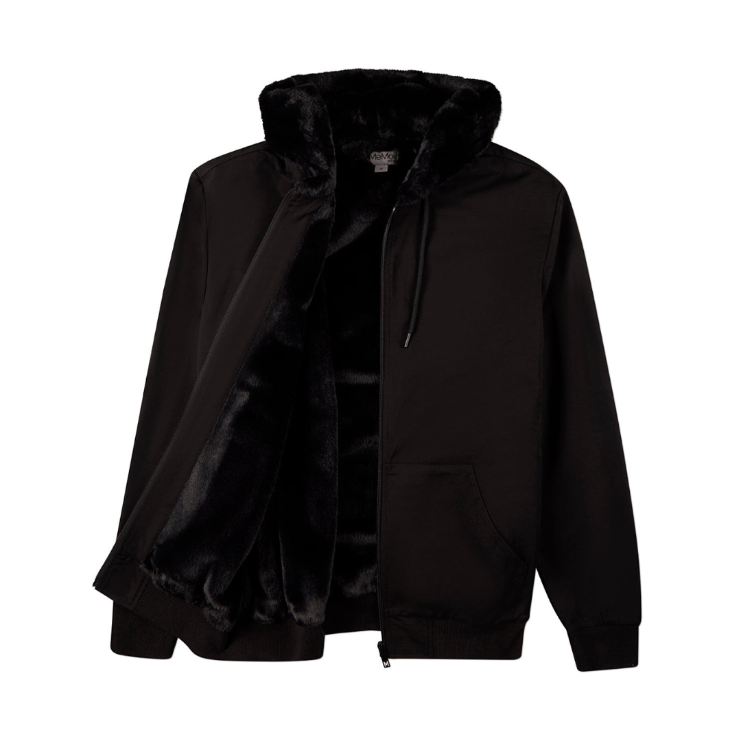 Memoi Mens Faux Fur Zip Up Hoodie - MMJ-005 | Hosiery Plus