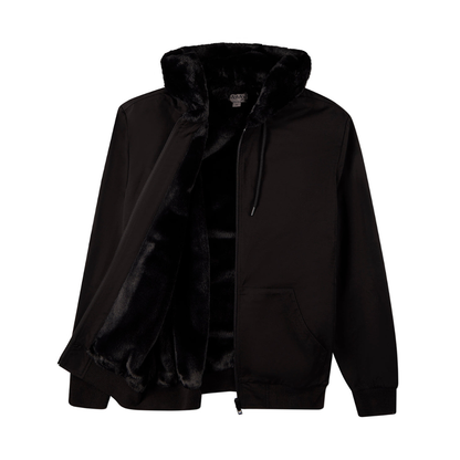 Memoi Mens Faux Fur Zip Up Hoodie - MMJ-005