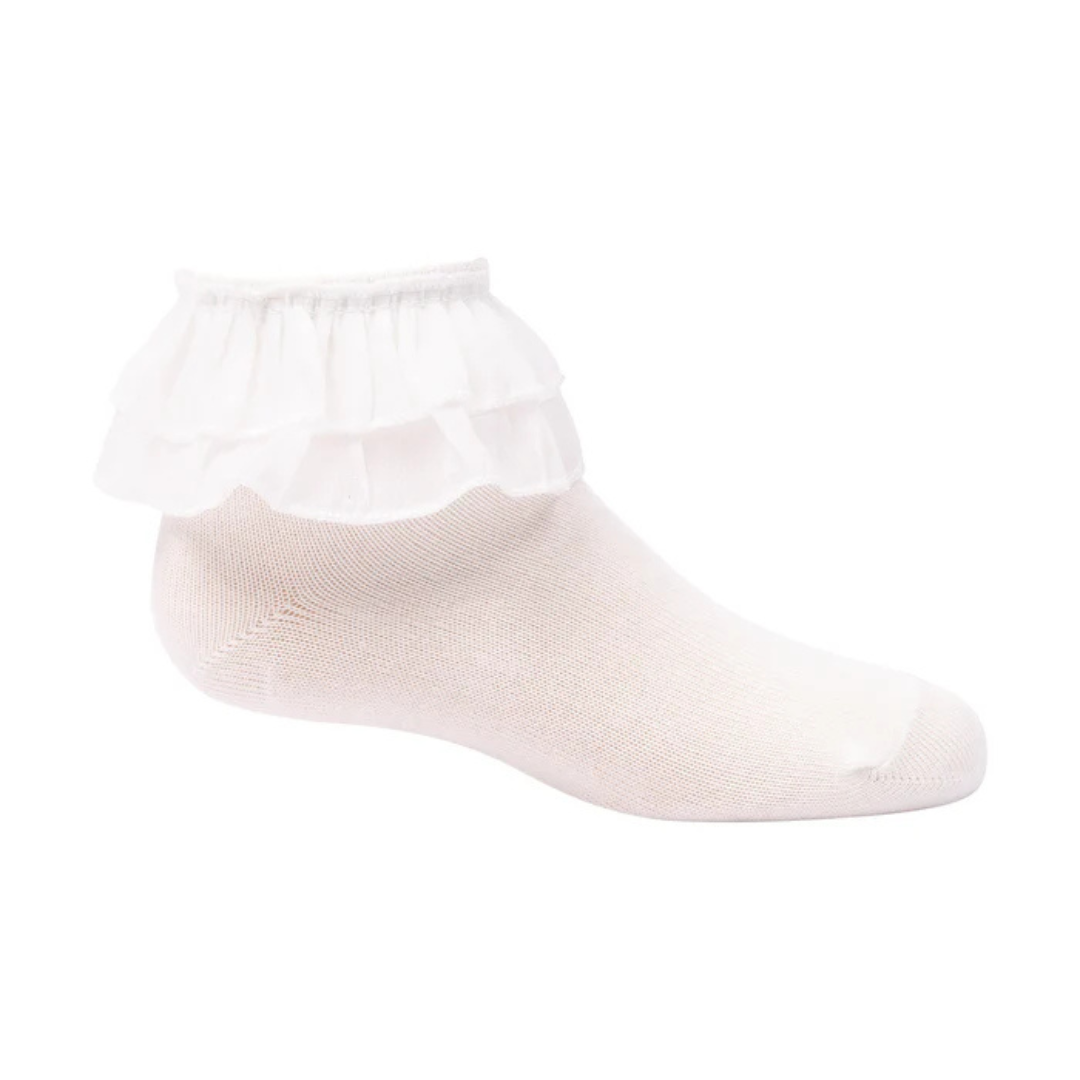 Zubii Chiffon Double Ruffle Ankle - 1319