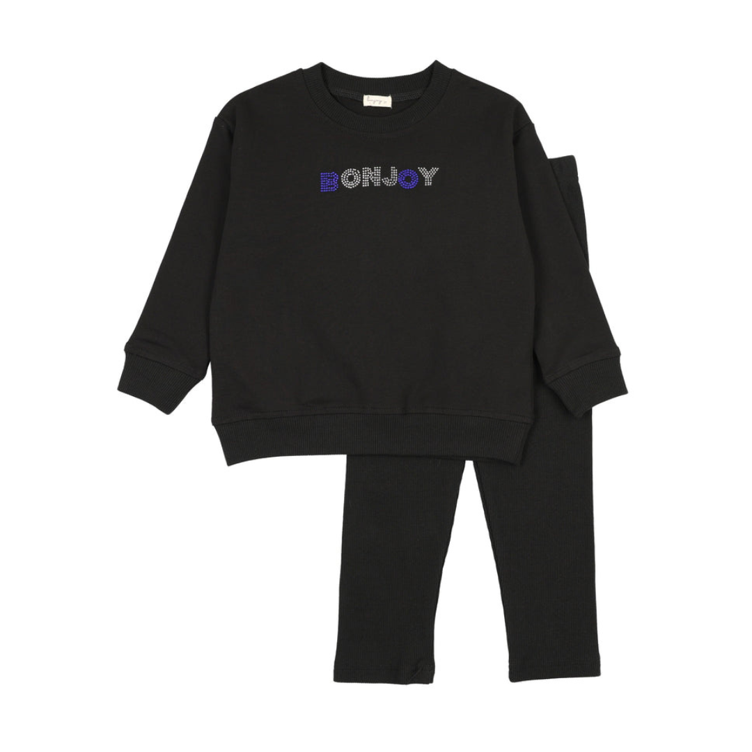 Bonjoy Rhinestone Sweatshirt Set - BLW253315SW