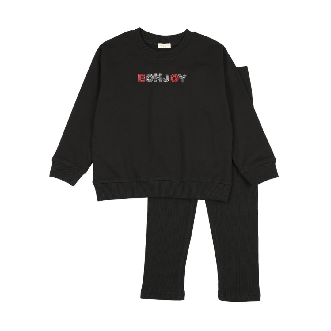 Bonjoy Rhinestone Sweatshirt Set - BLW253315SW