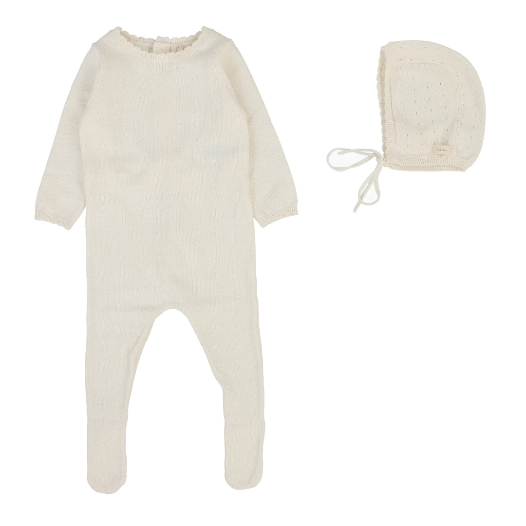 Lilette Dotty Knit Footie Set - DKFS