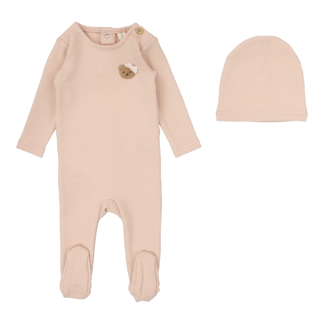 Lilette Bear Applique Footie Set - BAFS