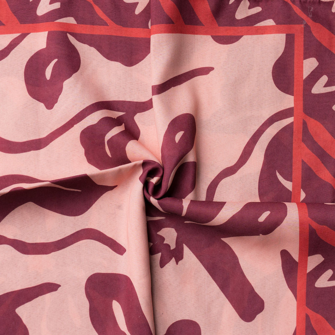 Nicsessories Burgundy Floral Headscarf - Nic-06-AW25