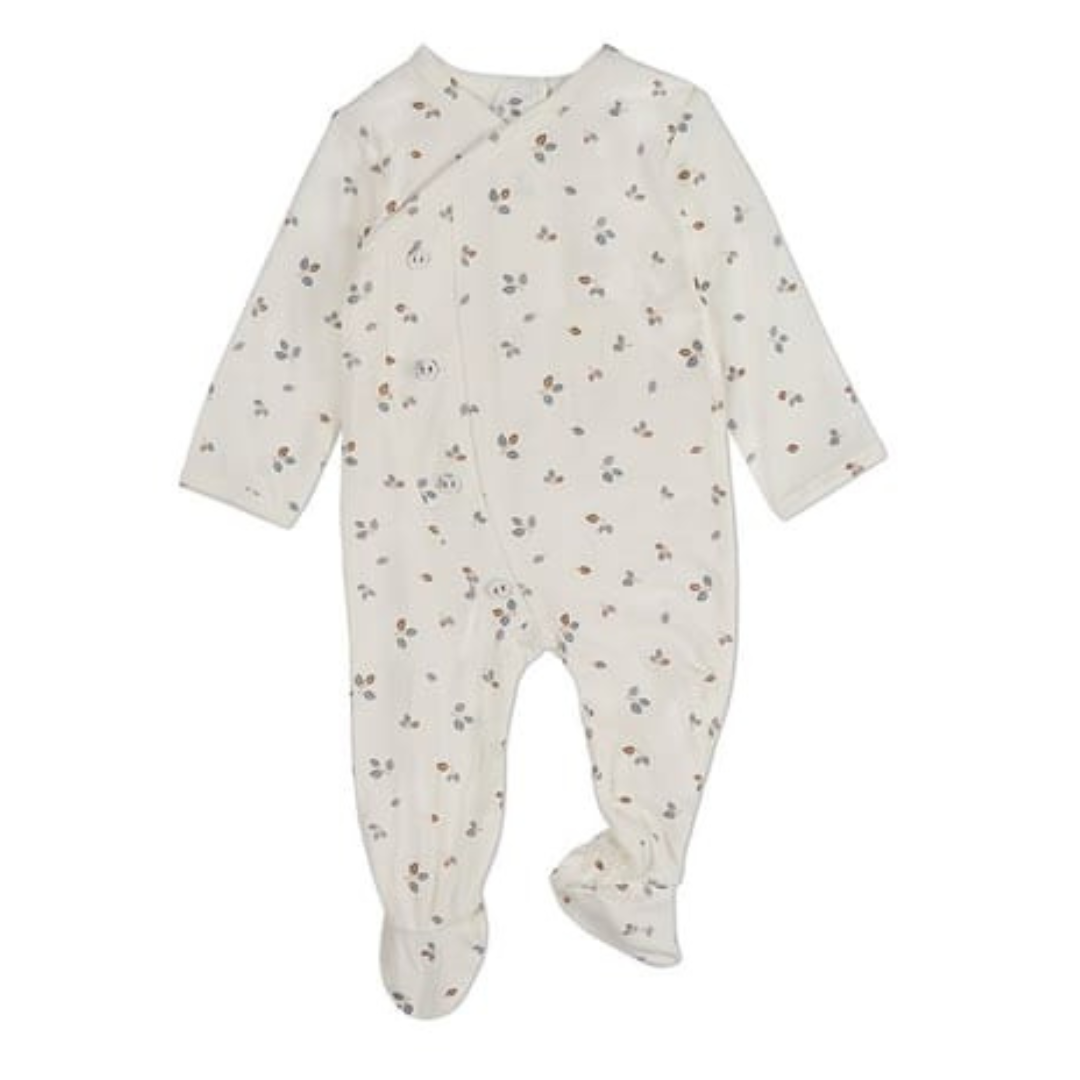MiniMoi Blue Foliage Crossover Footie - IAA09620