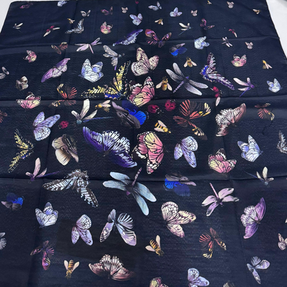 Nicsessories Black Butterfly Swirl Headscarf - Nic-05-AW25