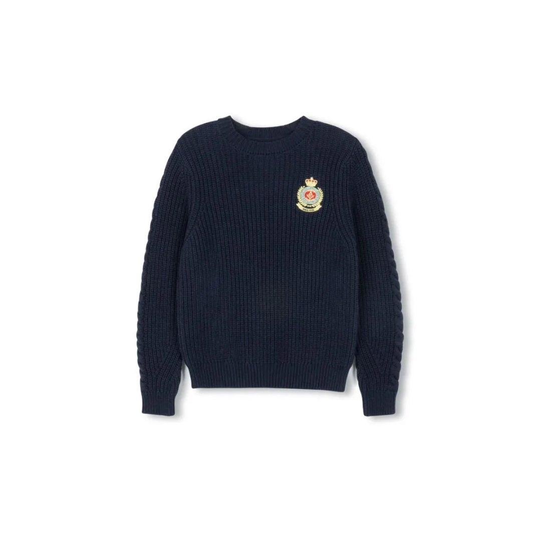 Hello Yellow  Big Patch Knit Sweater - C-20228