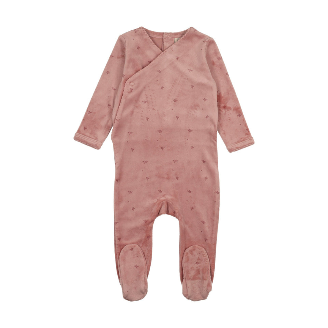 Bonjoy Velour Floral Footie - BLW2500F