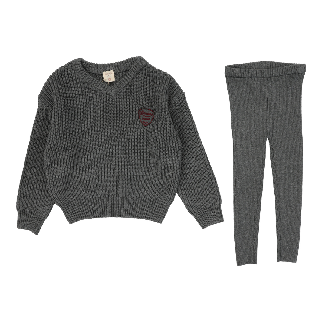 Analogie Knit V-Neck Toddler Set - DKVNTS