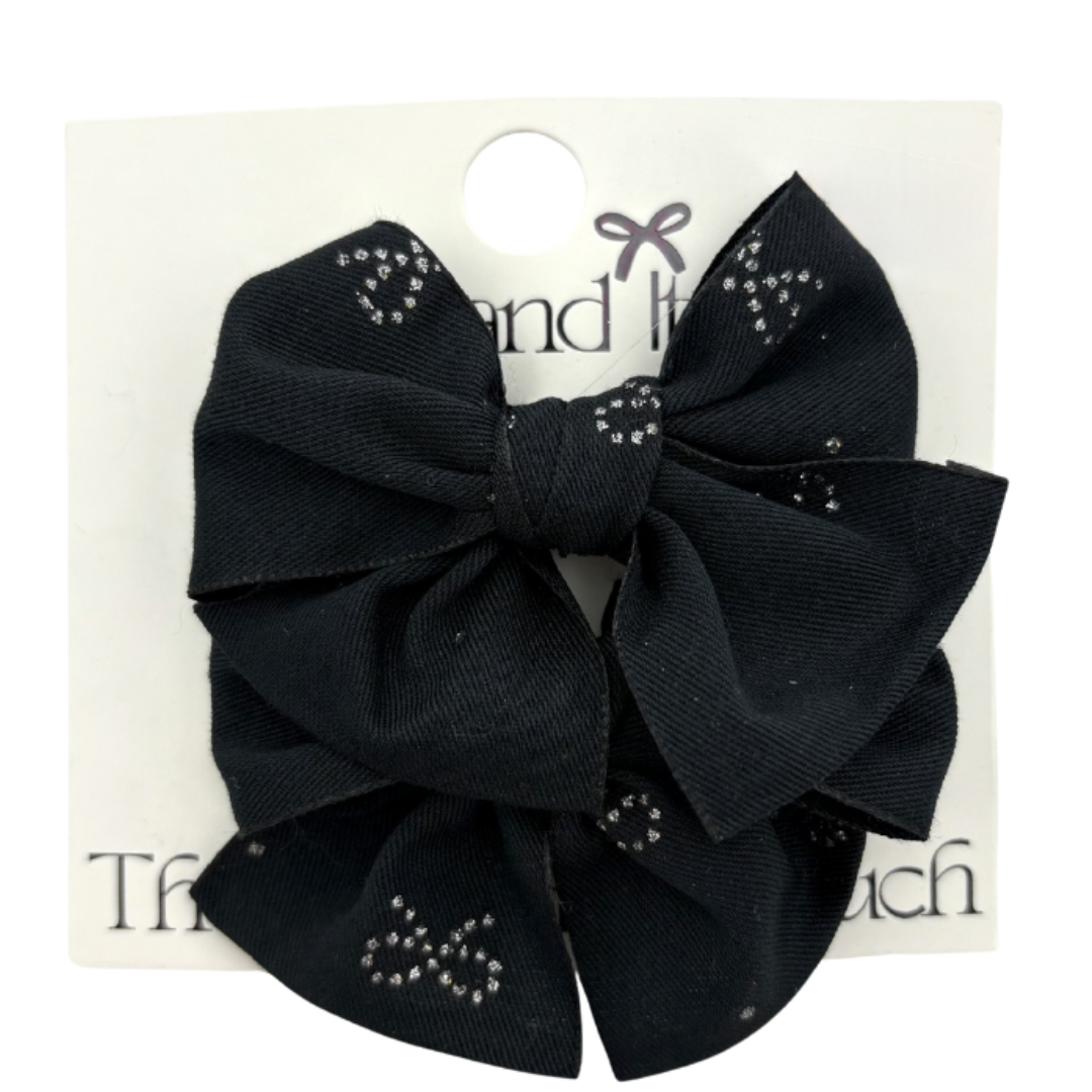 Hp Hair Accessories Denim Bow Design Mini Bows - MD26S-013SB