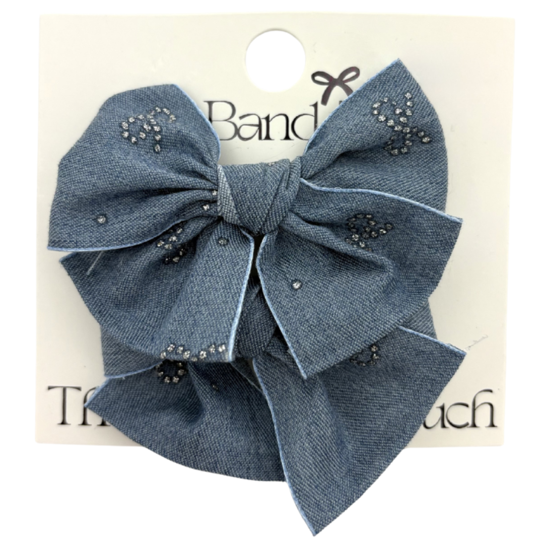 Hp Hair Accessories Denim Bow Design Mini Bows - MD26S-013SB
