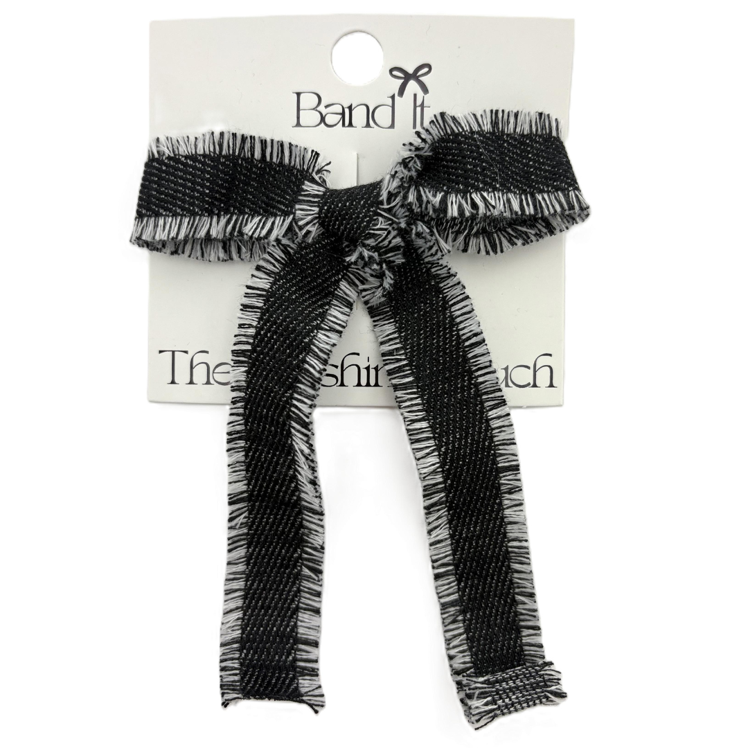 Hp Hair Accessories Frayed Edge Denim Med Bow - MD26S-031MB