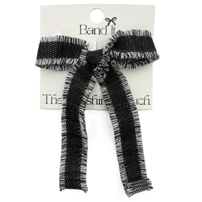 Hp Hair Accessories Frayed Edge Denim Med Bow - MD26S-031MB