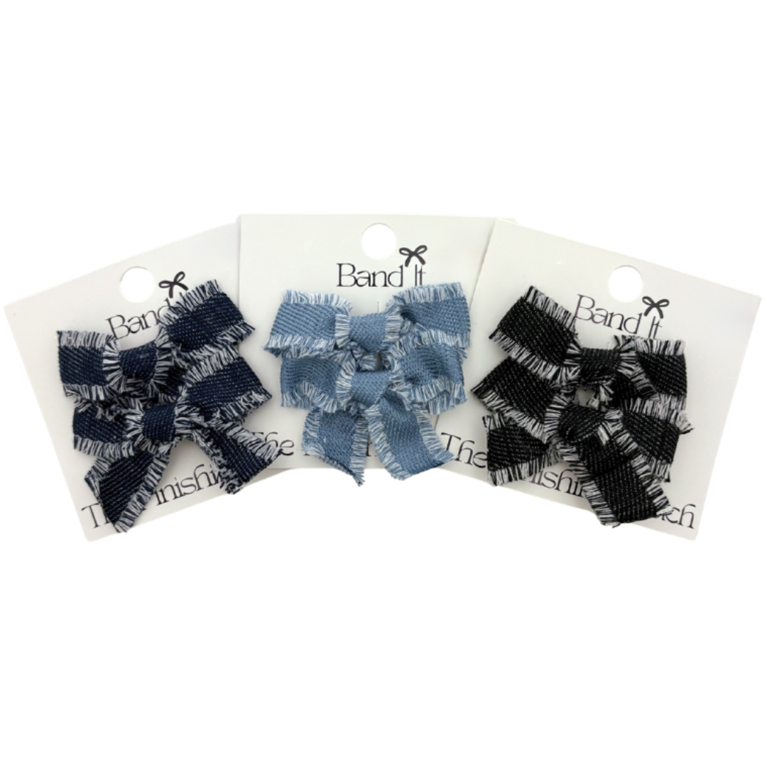 Hp Hair Accessories Frayed Edge Denim Mini Bows - MD26S-031SB