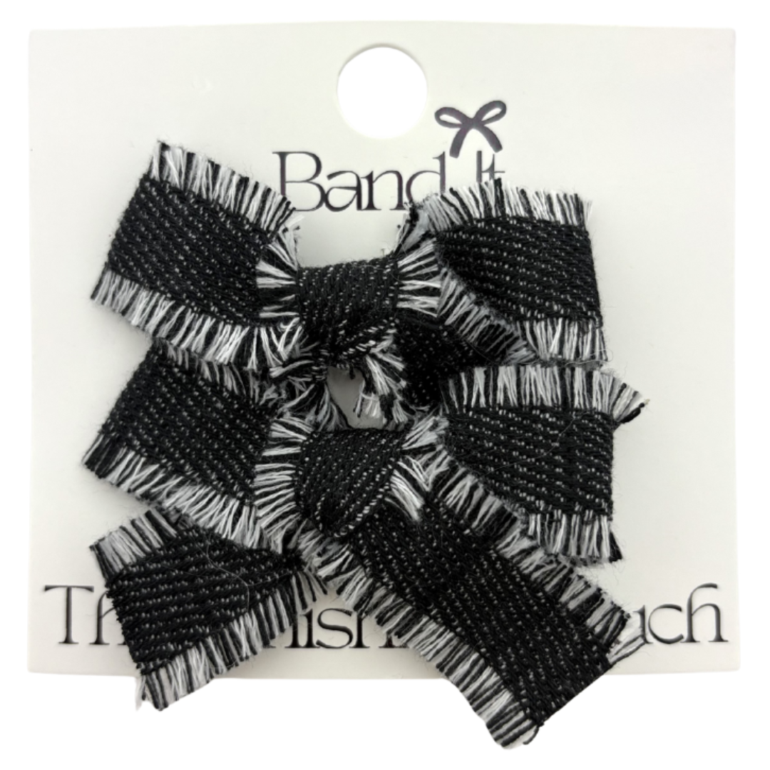 Hp Hair Accessories Frayed Edge Denim Mini Bows - MD26S-031SB