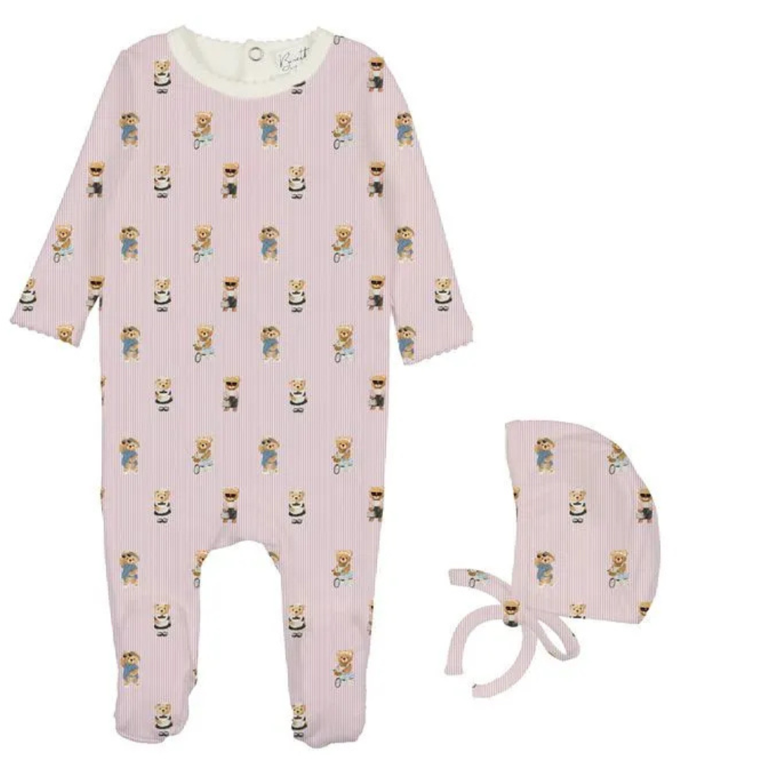 Bopop Bear Footie + Beanie - PL743