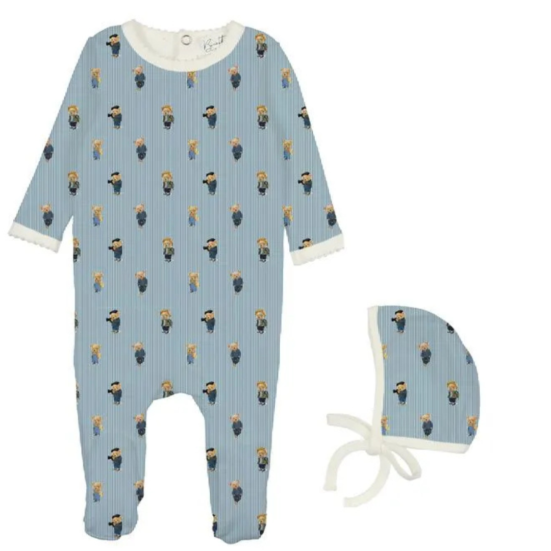 Bopop Bear Footie + Beanie - PL746