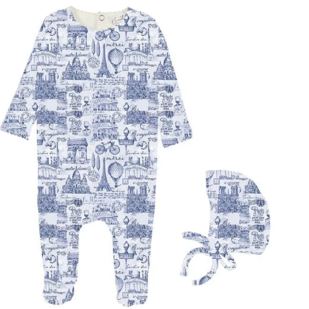 Bopop Toile Footies and Beanie - PL797
