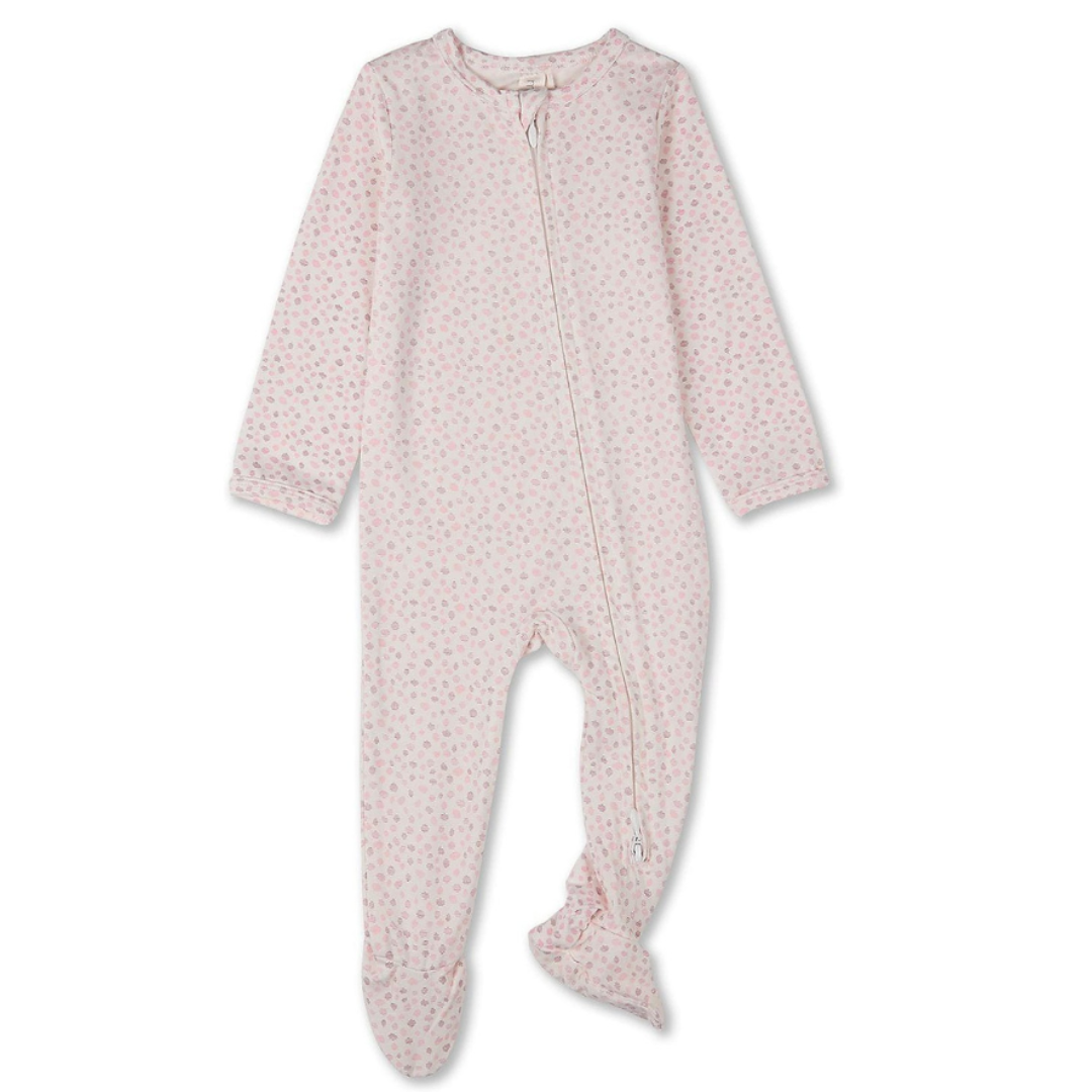 MiniMoi Abstract Spots Front Zip Footie - IAE09992