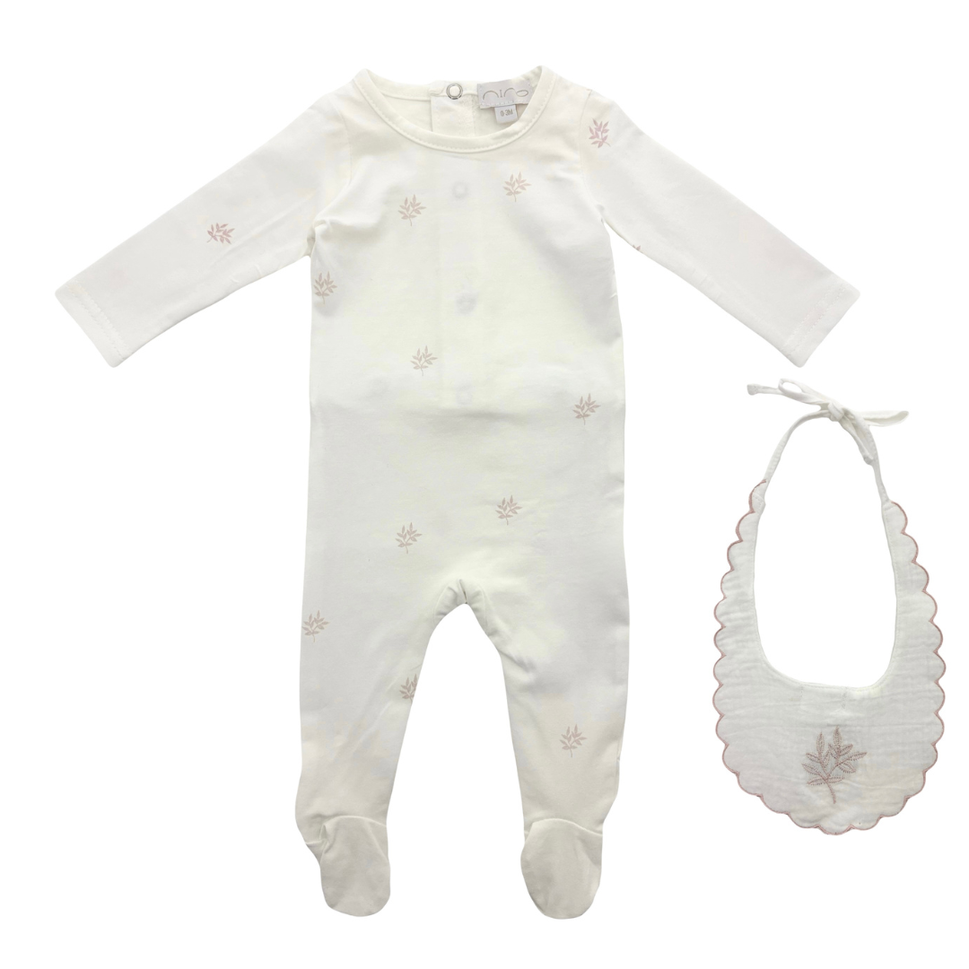 Nino Footie W/ Bib Leaf Design - 24744