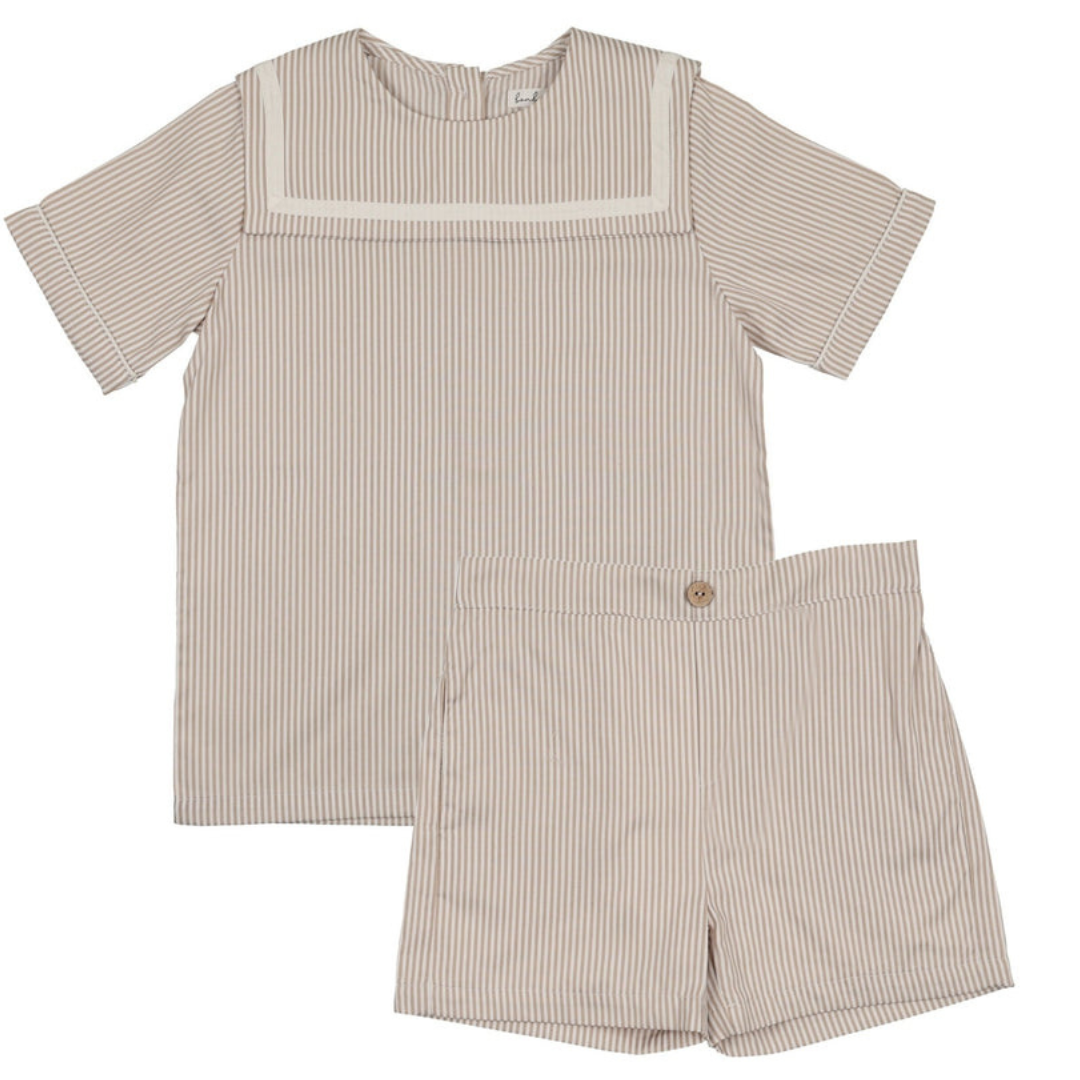 Bonjoy Shabbos Sailor Stripe 2 Piece Shorts Set - BTSS26014SS