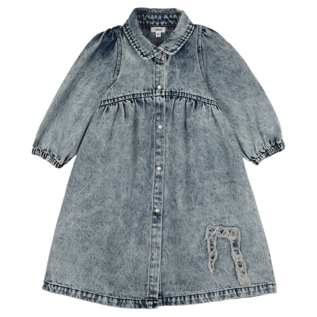 Bonjoy Jean Patch 3/4 Sleeve Dress - BTSS26024D