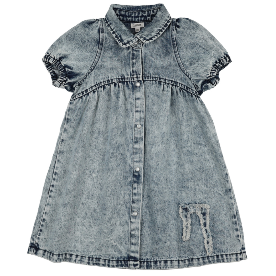 Bonjoy Jean Patch Short Sleeve Dress - BTSS26024SSD